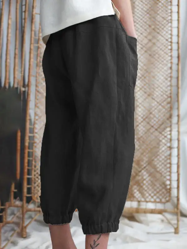 Loose Capri Pocket Pants