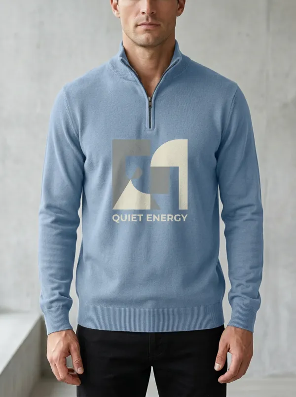 Casual Quarter-Zip Geometric Men's Half-Zip Sweatshirt