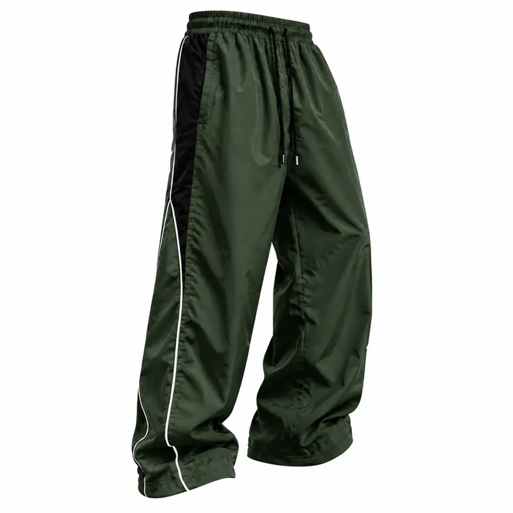 Men's American street-style wide-leg casual trousers