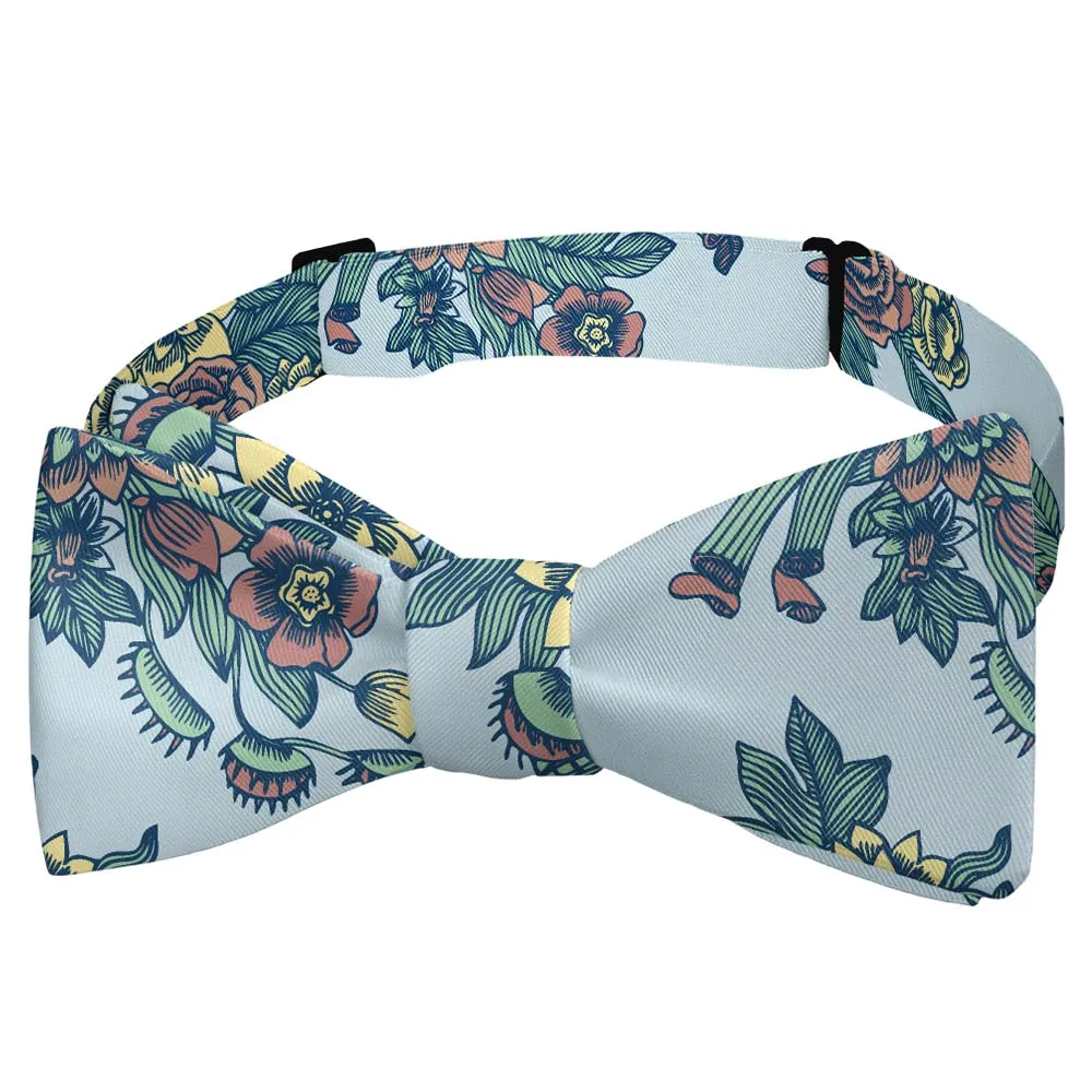 Tattoo Floral Motif Bow Tie