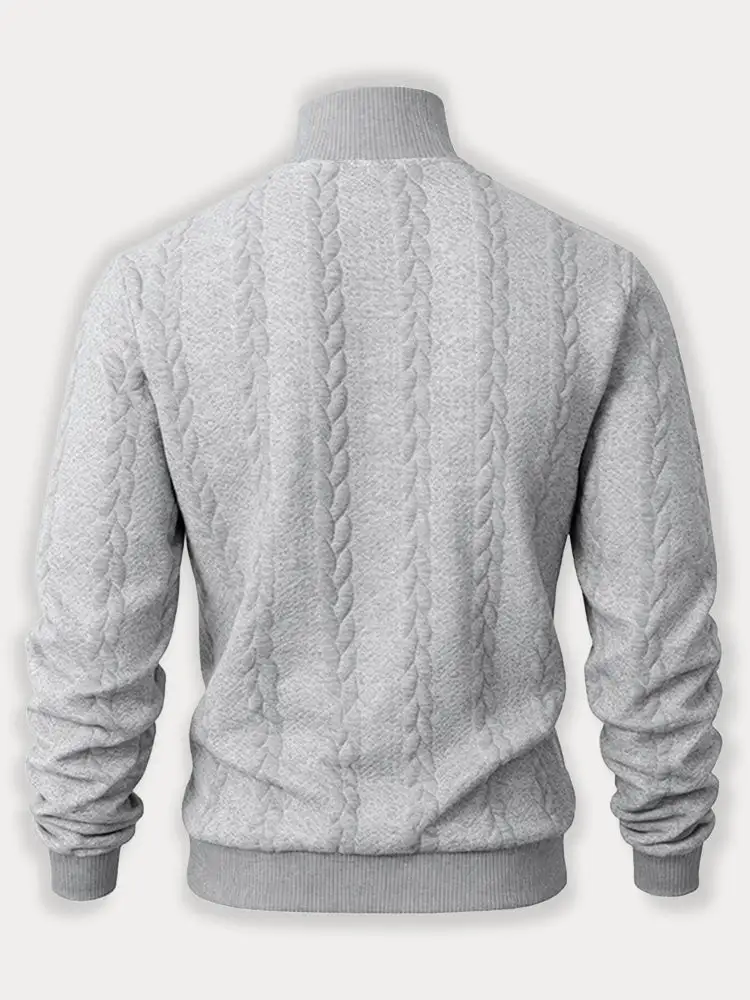 Waffle Knit Jacquard Ribbed Hoodie