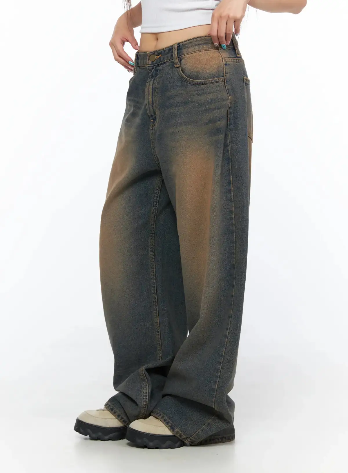 Wide-Fit Streetwear Baggy Jeans