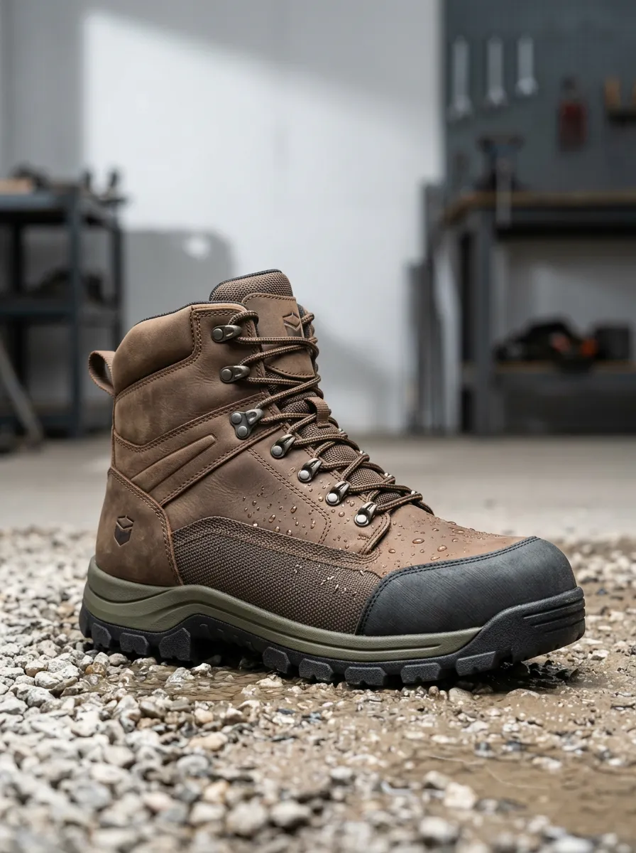 Everyday Outdoor Leather-Look Men's Waterproof Work Boots
