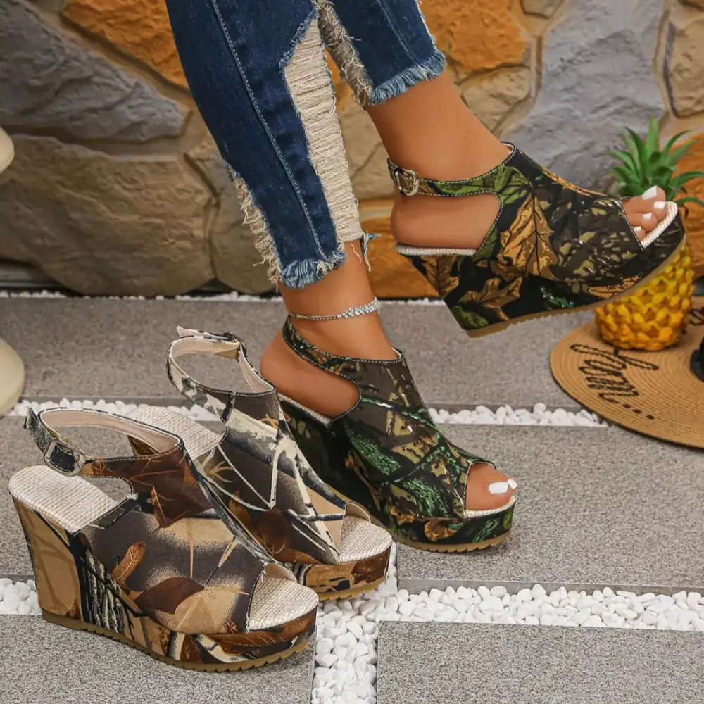 Street Lounge Open Toe Wedge Sandals