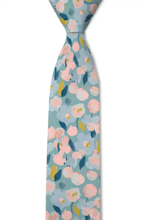 Refined Botanical Floral Pattern Necktie
