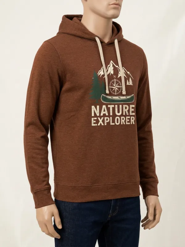 Men's Nature Explorer Mountain Canoe Compass Graphic Pullover Hoodie