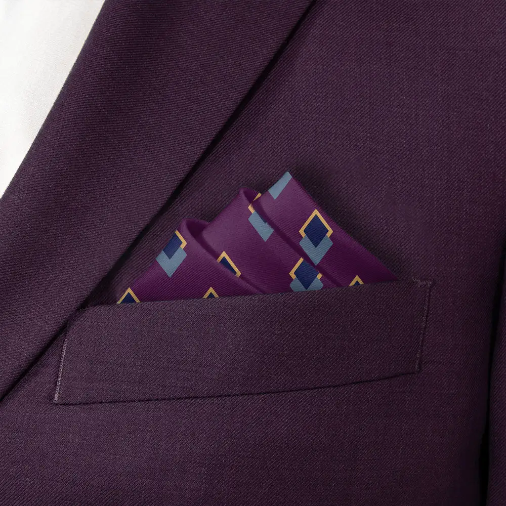 Elegant Polished Art Deco Geometric Pocket Square