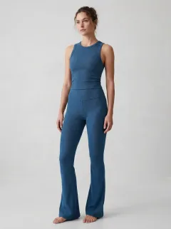 Women's Everyday Ribbed Yoga Inspired Fitness Inspired Tank Top and Flare Pants Active Set