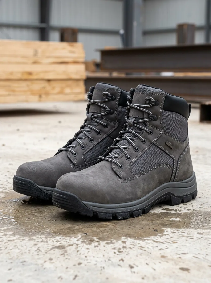 Unisex Waterproof Grey Tactical Printed Work Boots