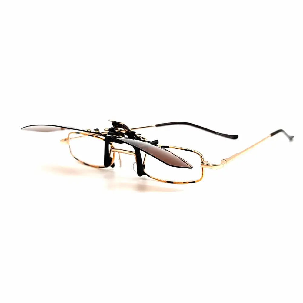 58mm Rectangular Polarized Flip-Up Clip-On Sunglasses