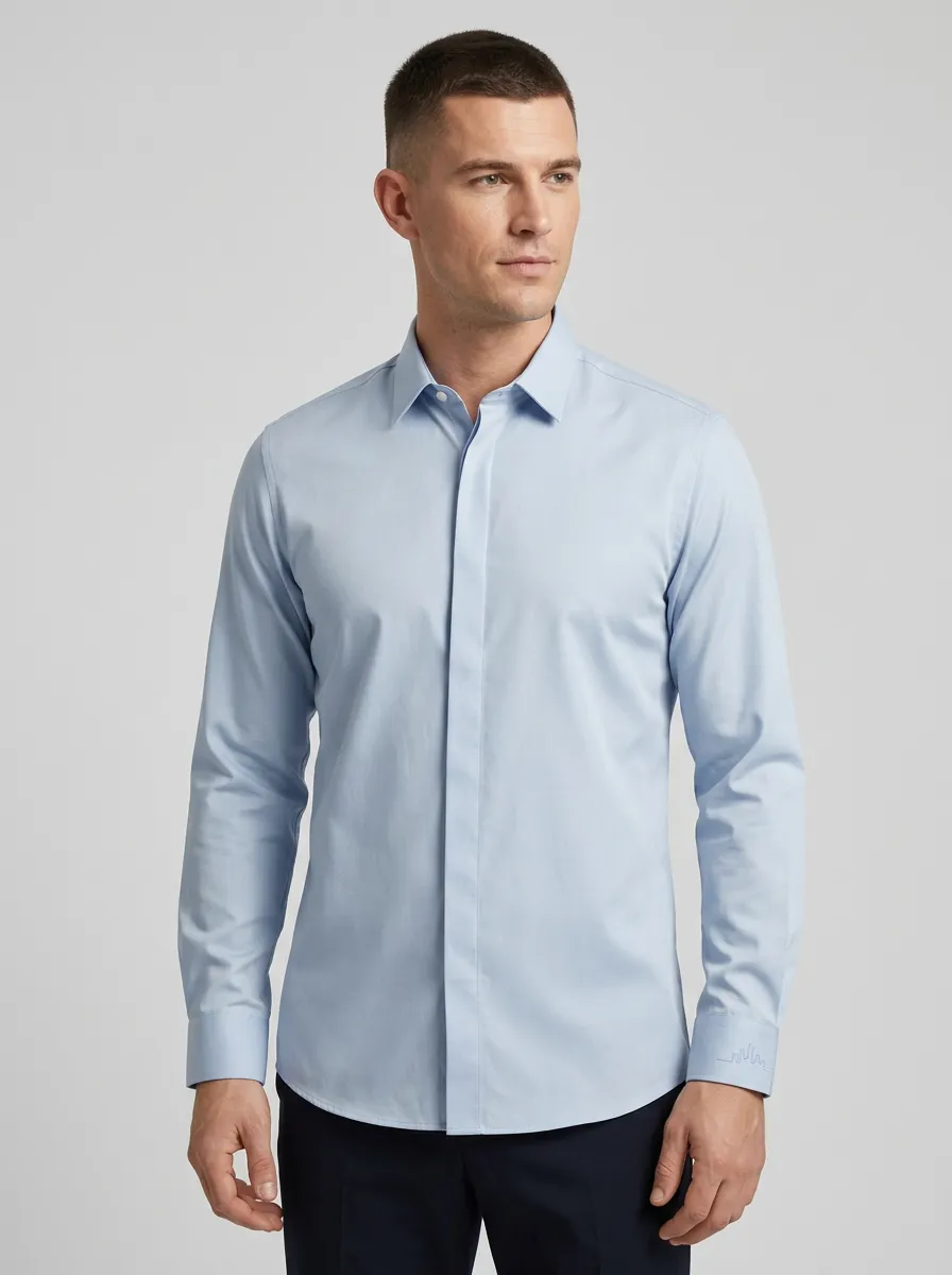 Men's Non-Iron Cotton City Skyline Cuff Printed Shirt