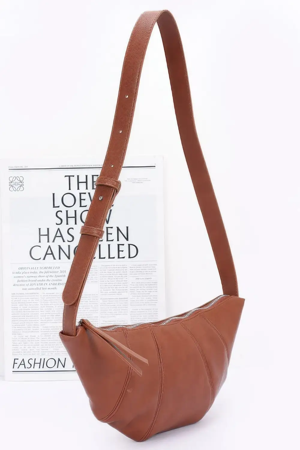 Faux Leather Croissant Bag