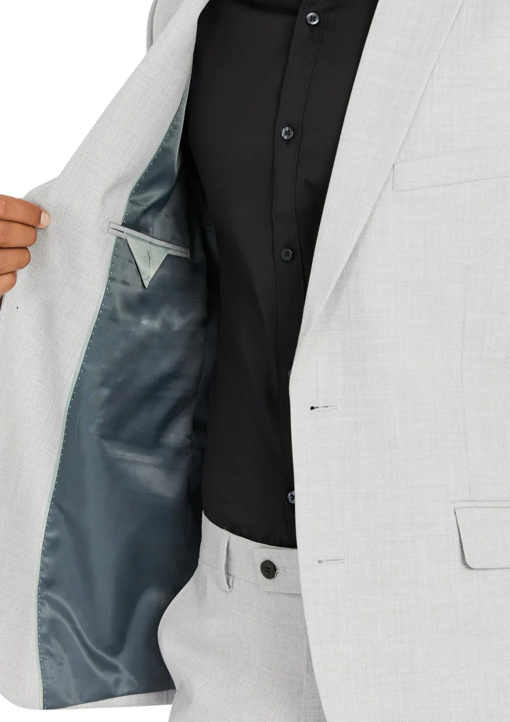 Minimalist Temperament Silver Grey Suit