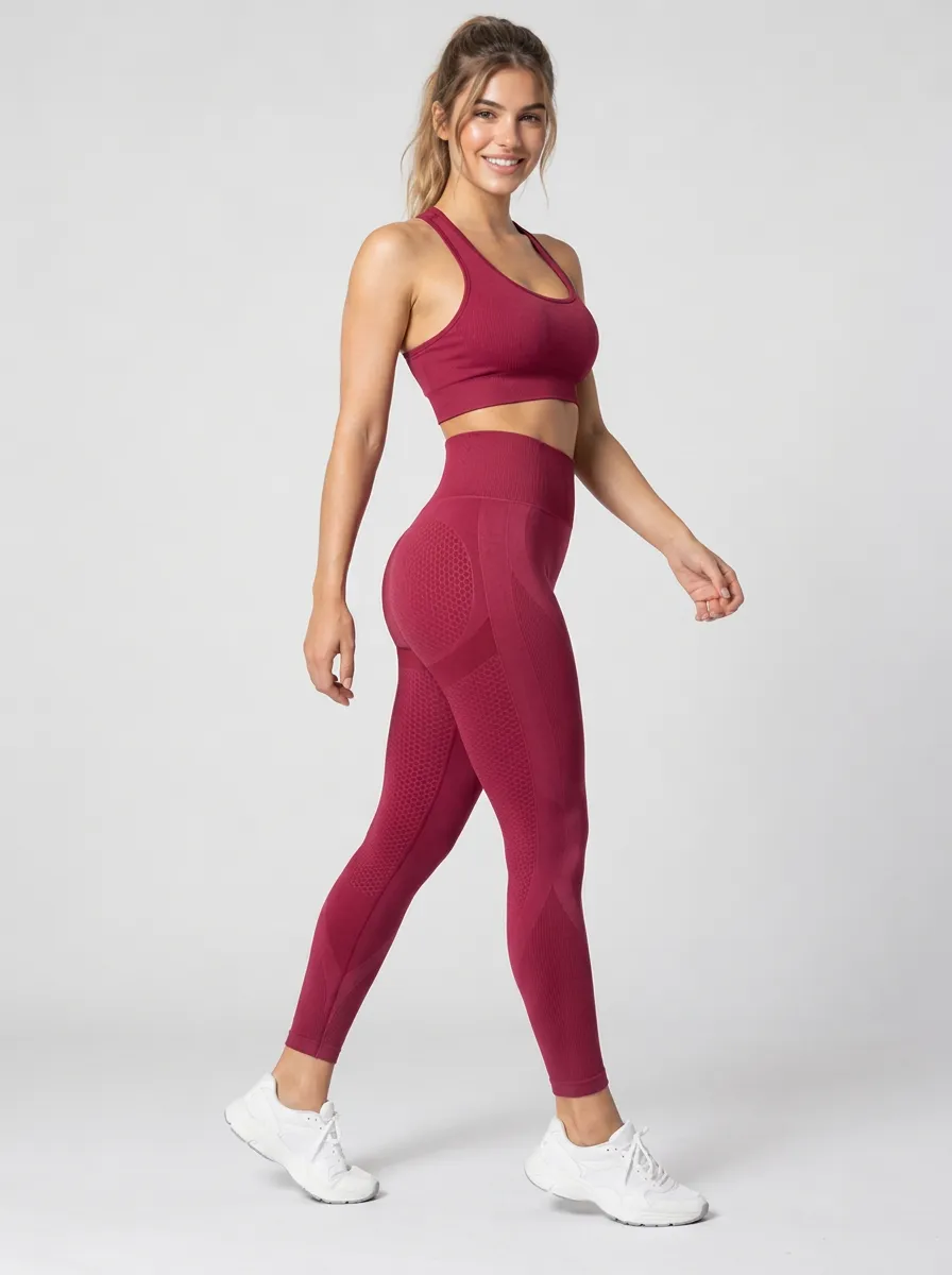 Women's Honeycomb Gym Seamless Fitness Leggings