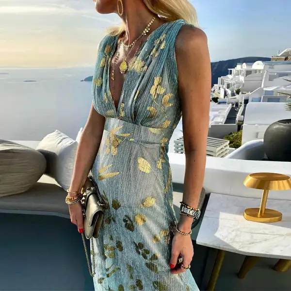 Women's V-Neck Sequin Dress