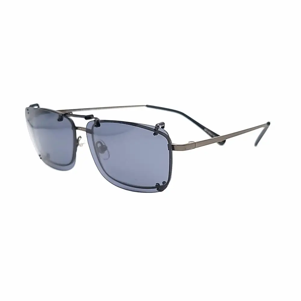 Frameless 56mm Rectangular Polarized Clip-On Sunglasses for Plastic Frames
