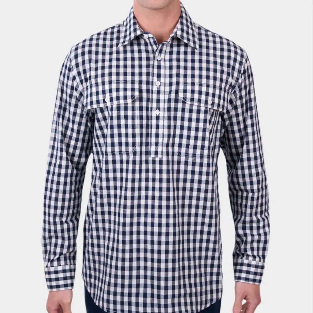 Men's Half Placket Long Sleeve Shirt