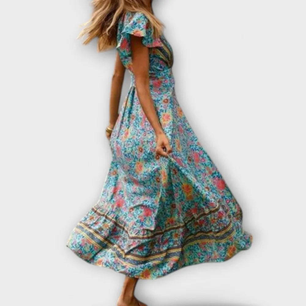 Floral Boho Flowing Maxi Dress