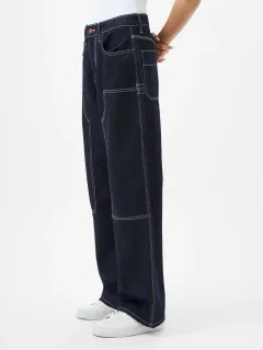 Designer Contrast Denim Blue Jeans