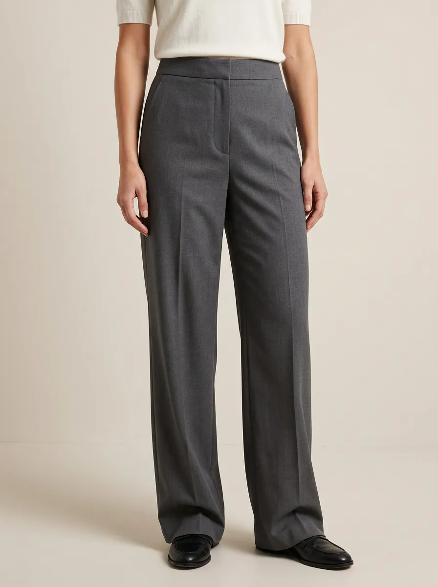 Contemporary High Rise Wide Leg Trousers