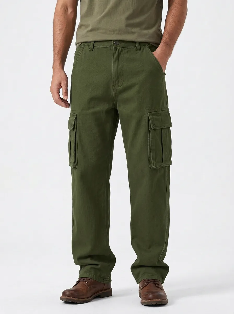 Men's Outdoor Distressed Denim Cargo Jeans
