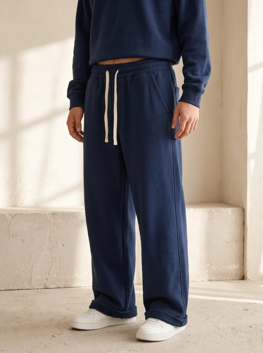Unisex Streetwear Graphic Wide-Leg Sweatpants