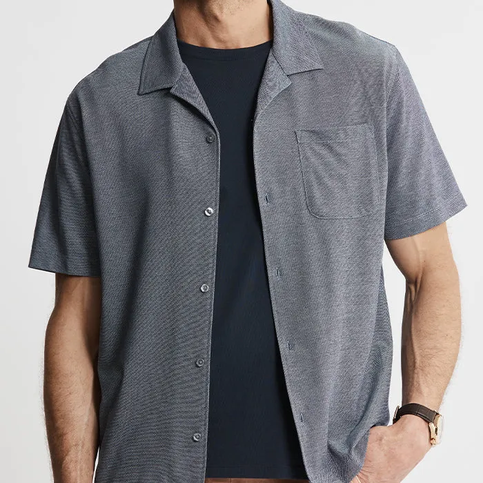 Knit Oxford Short Sleeve Camp Shirt