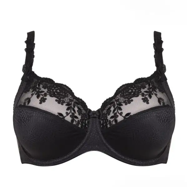 Women's Full Coverage Three-Part Cup Lace Embroidery Jacquard Bra