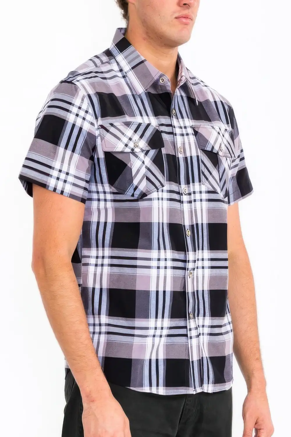 Men's Checkered Two Pocket Shirt