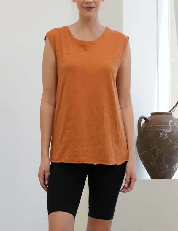 Slub Knit Sleeveless Tank Top