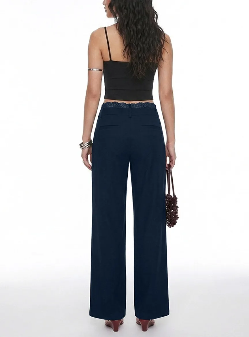 Refined High Waist Wide Leg Trousers