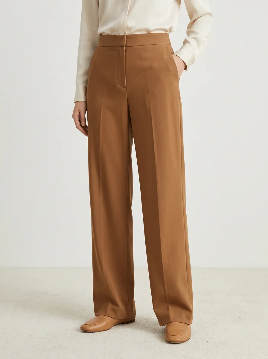 Tailored Silhouette Tailored Wide-Leg Trousers