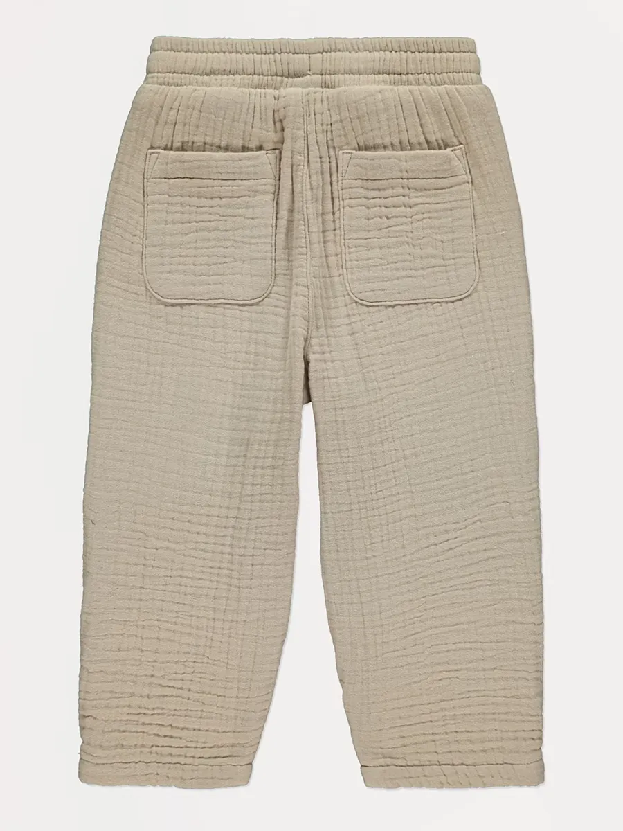 Stone Cheesecloth Trousers