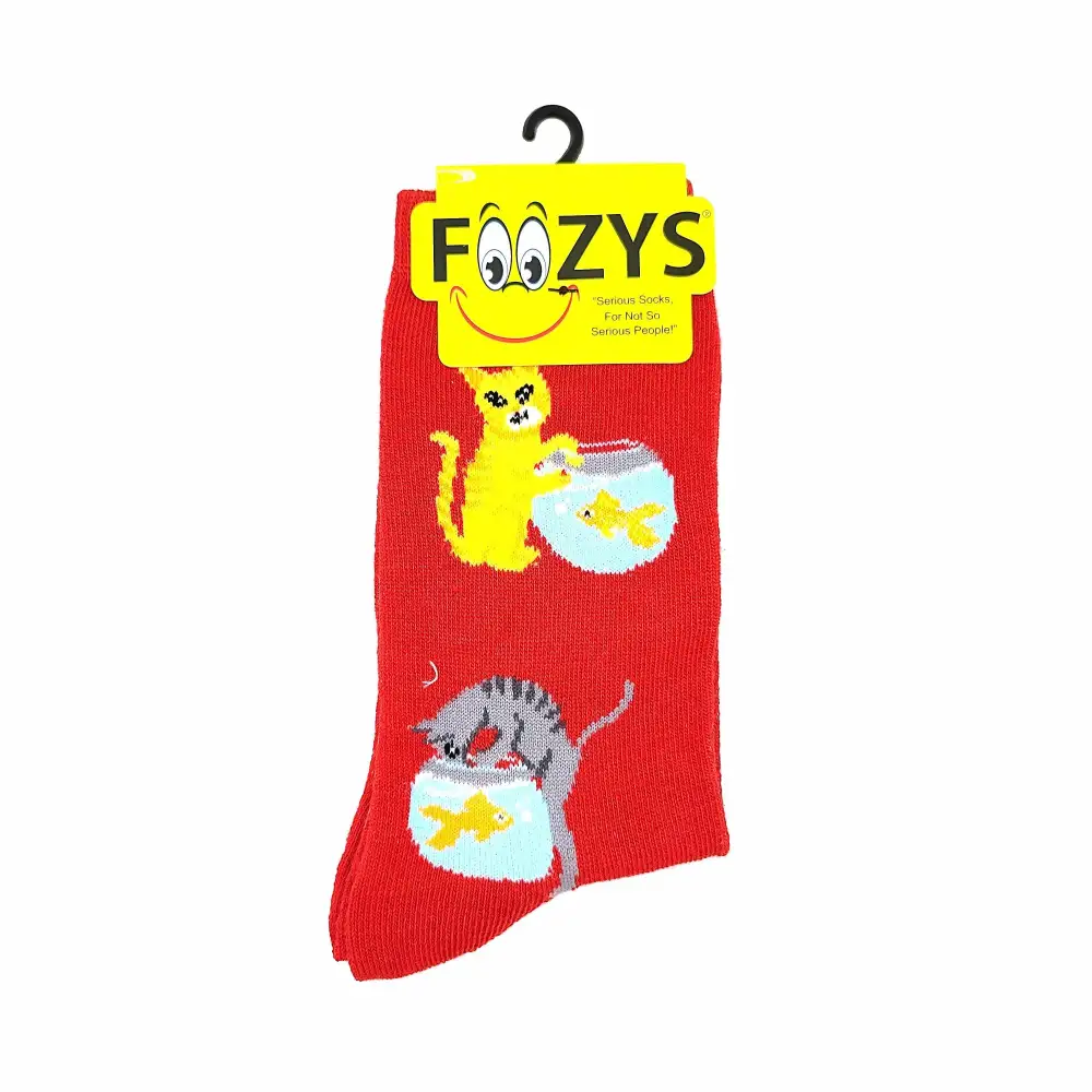 Unisex Cat Fishing Crew Socks