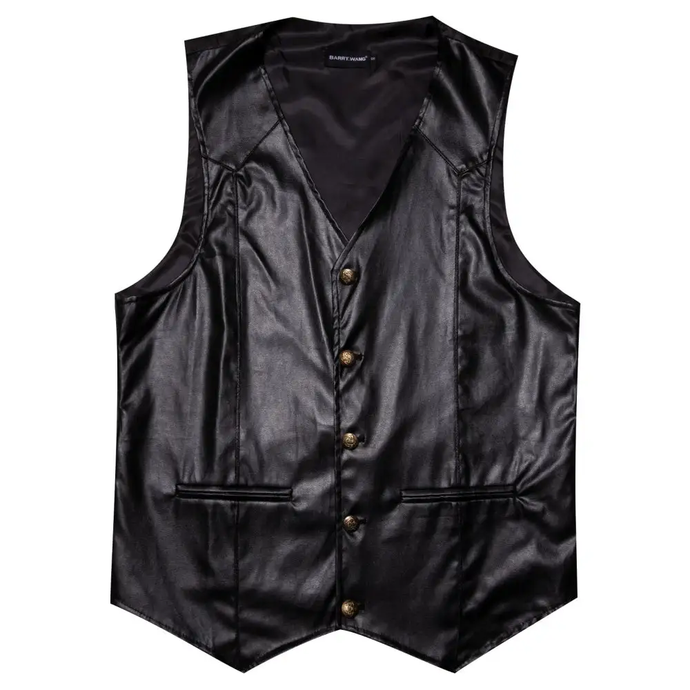 V Neck Casual Leather Dress Vest