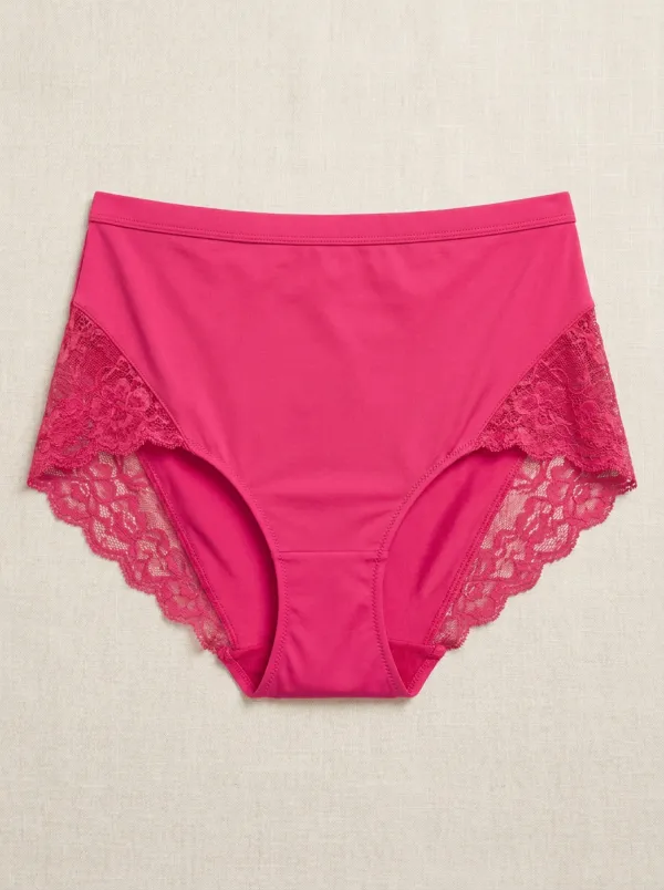 Daily High-Waisted Floral-Lace Lace-Trimmed Panties