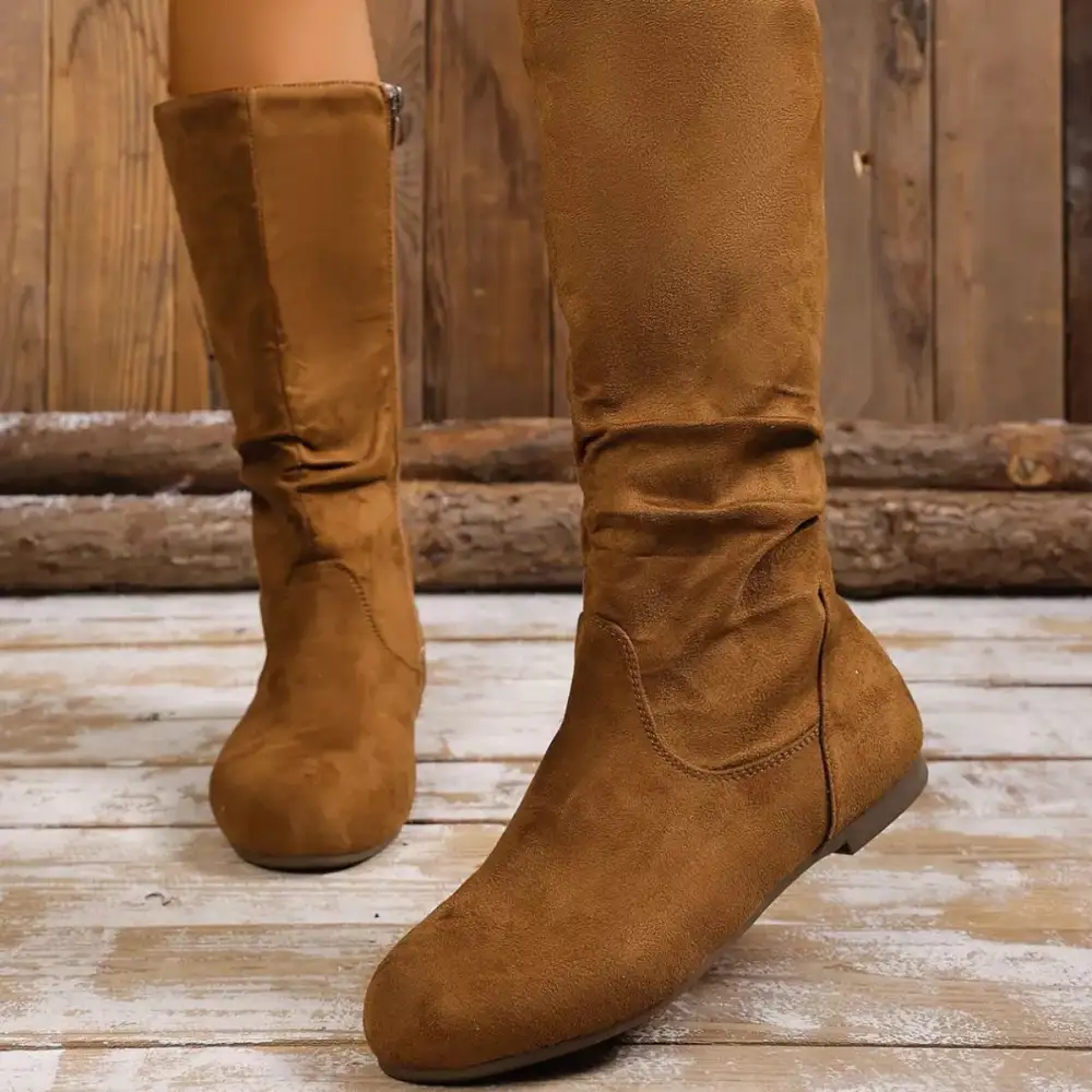 Classic Round Toe Side Zip Boots