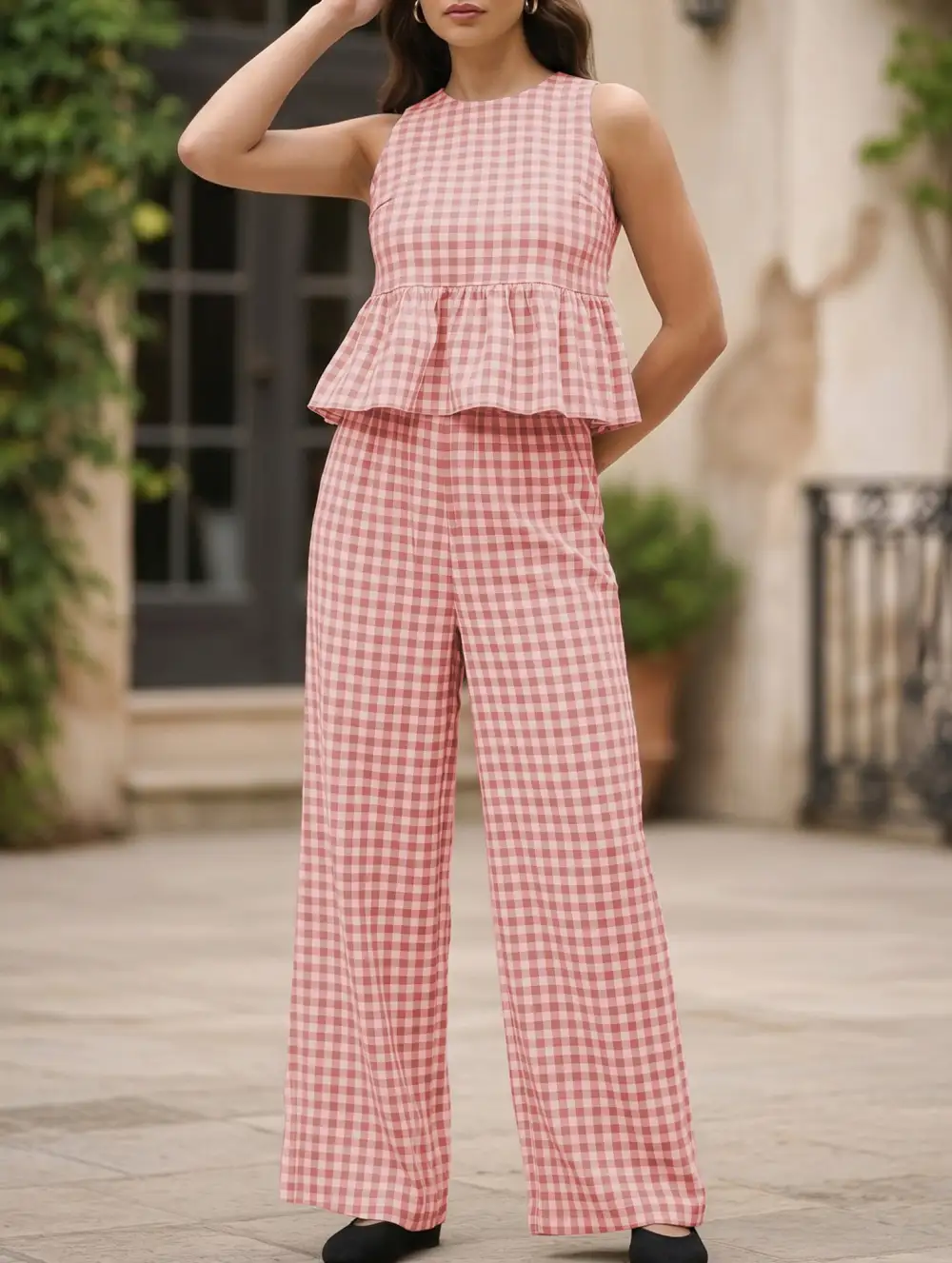 Sleeveless Top Pants Two Piece Set