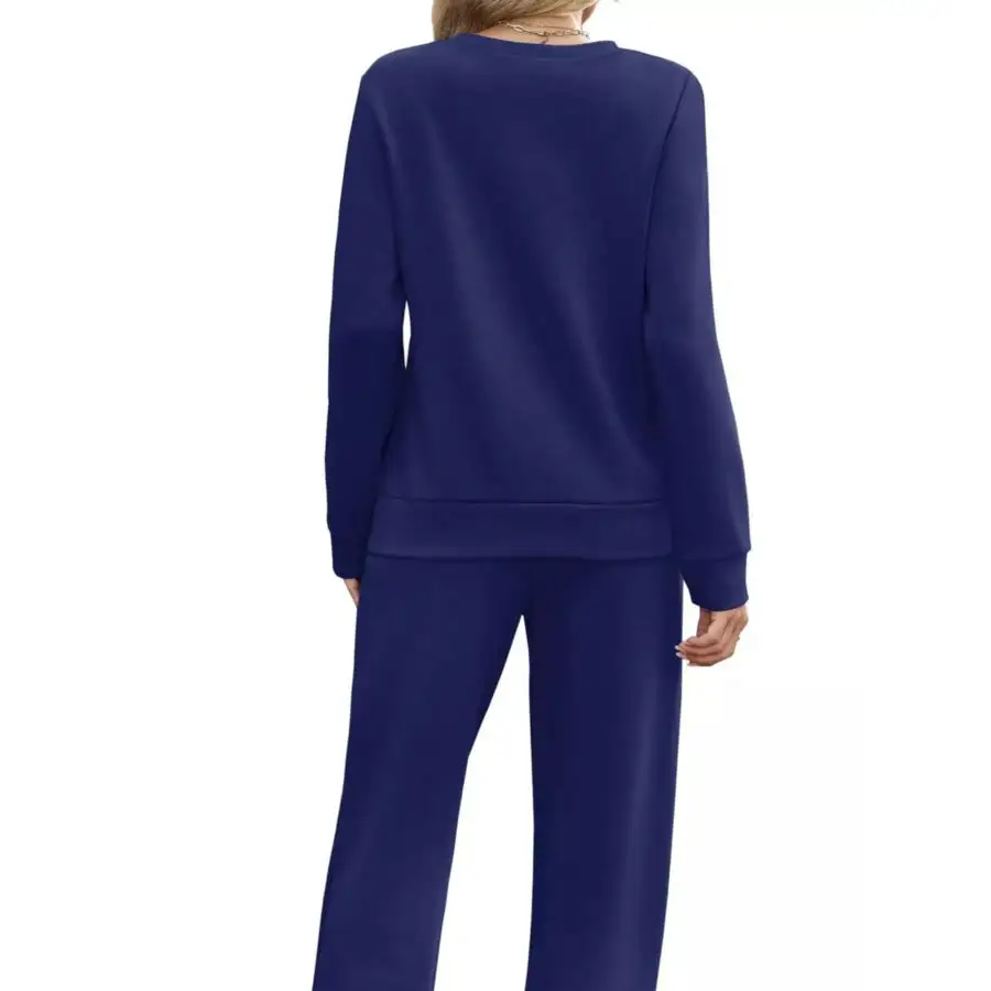 Full Size Casual Long Sleeve Top and Pants Set Plus Size