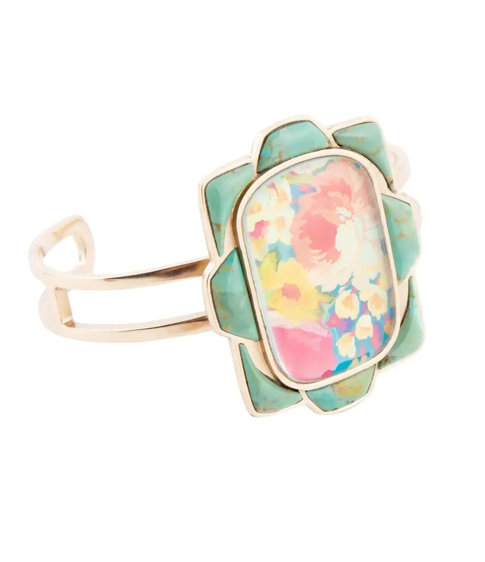 Statement Turquoise Quartz Bronze Bracelet