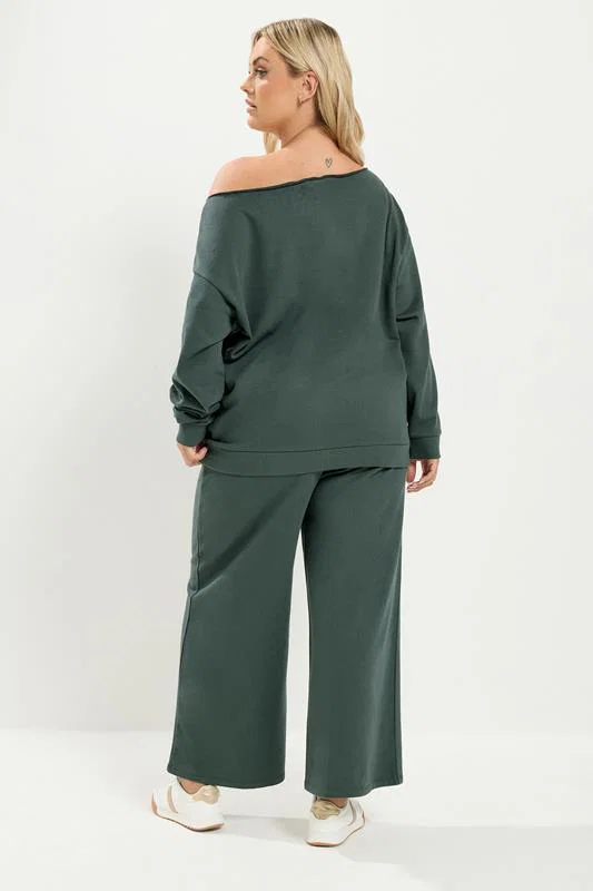 Grey Set 'New York' Off Shoulder Sweatshirt & Jogger detail 2