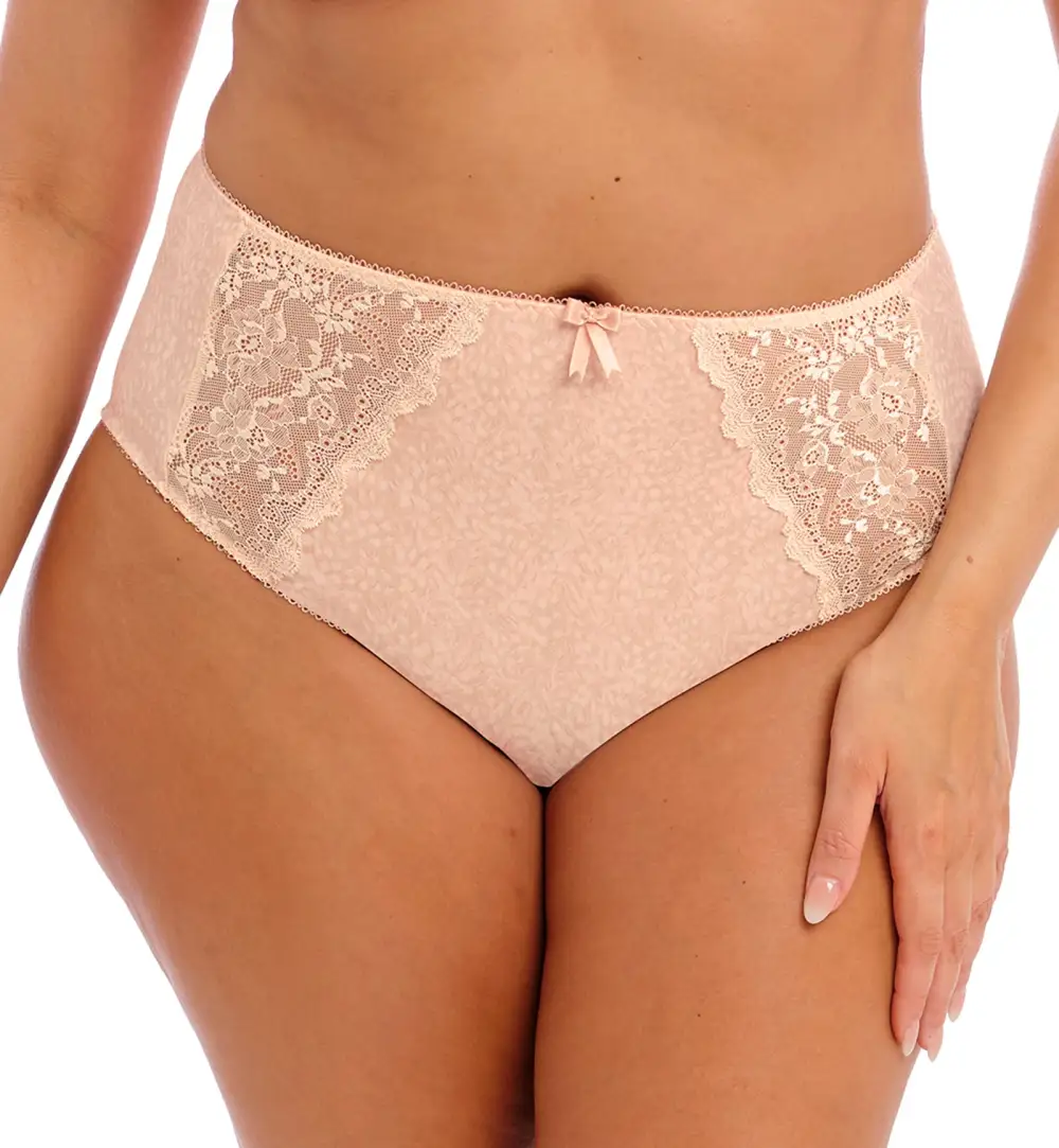Modern High-Waist Stretch-Lace Cotton Full-Coverage Brief Panty