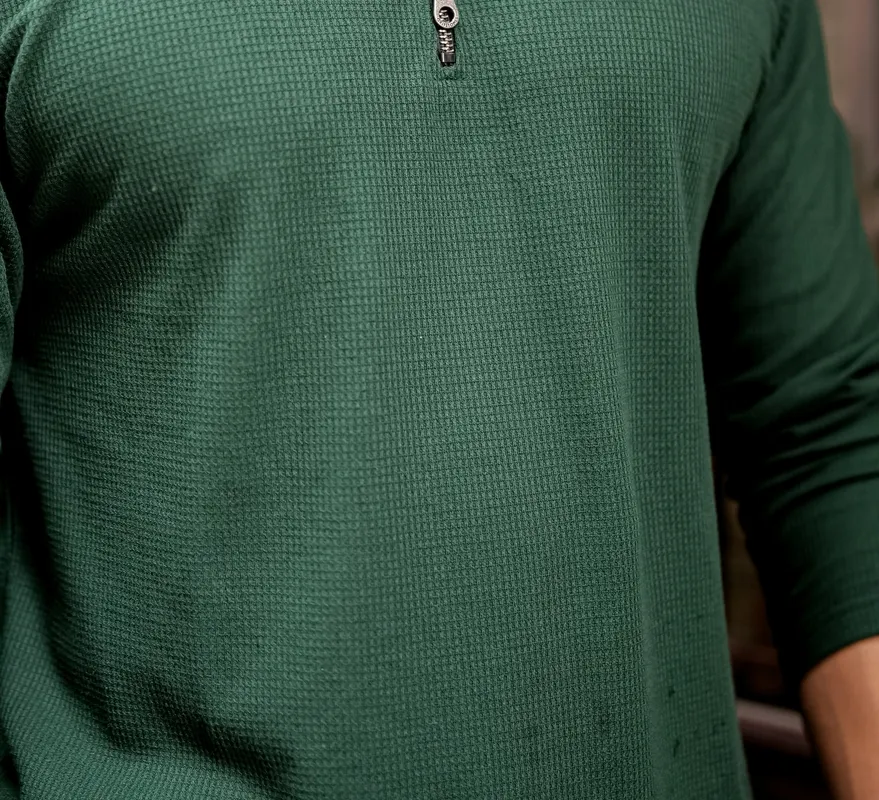 Dark Green Casual Button Up Shirt