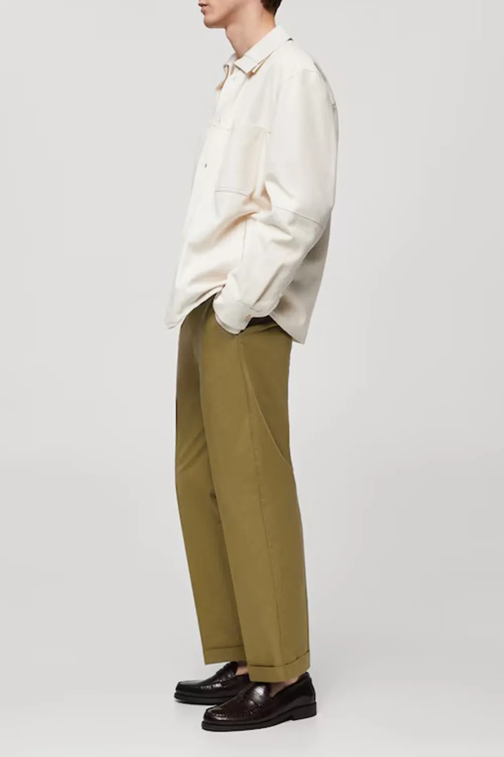 100% Leather Overshirt With Pockets