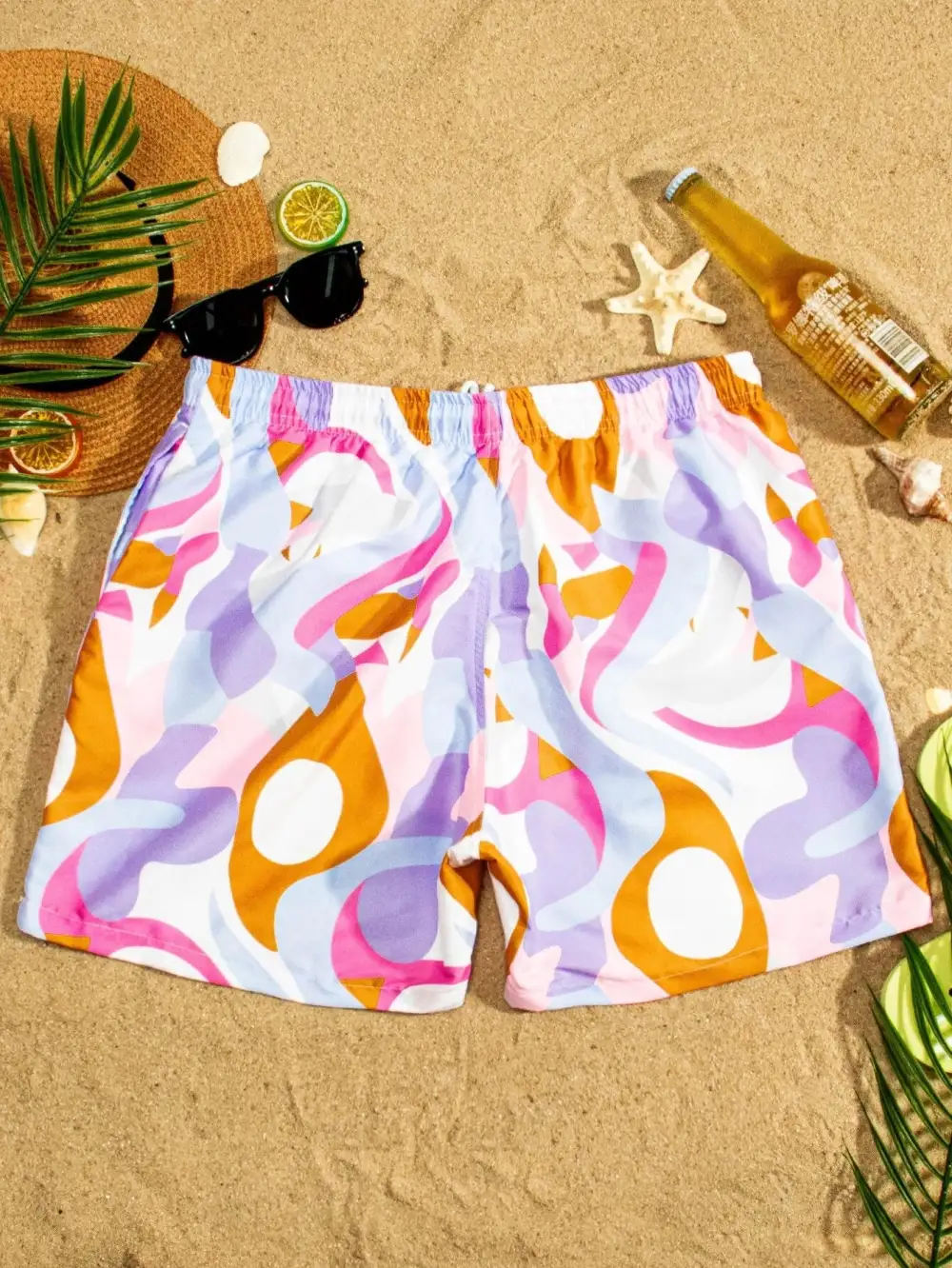 Men's Allover Print Pocket Swim Trunks