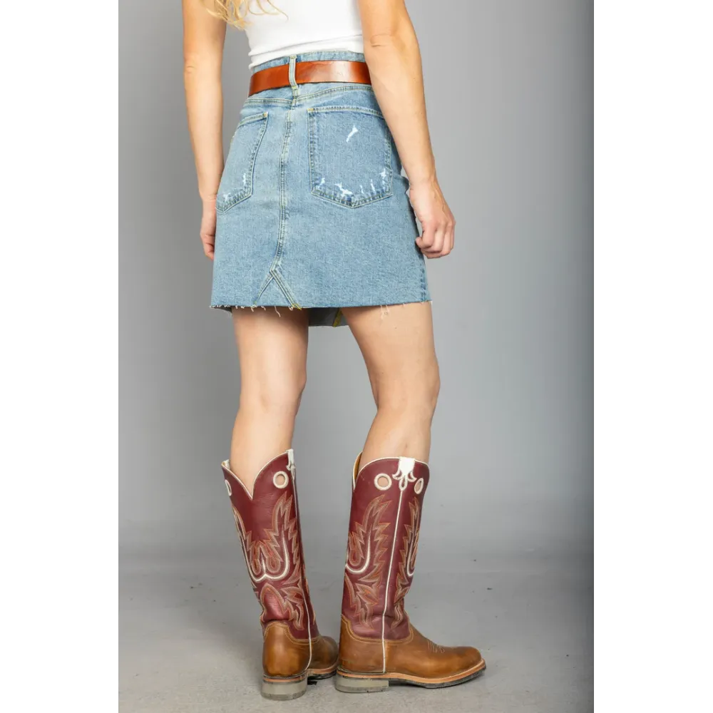 Western Inspired Denim Everyday Skirt