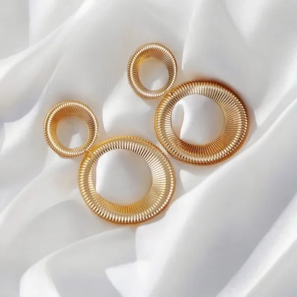Geometric Metal Stud Earrings