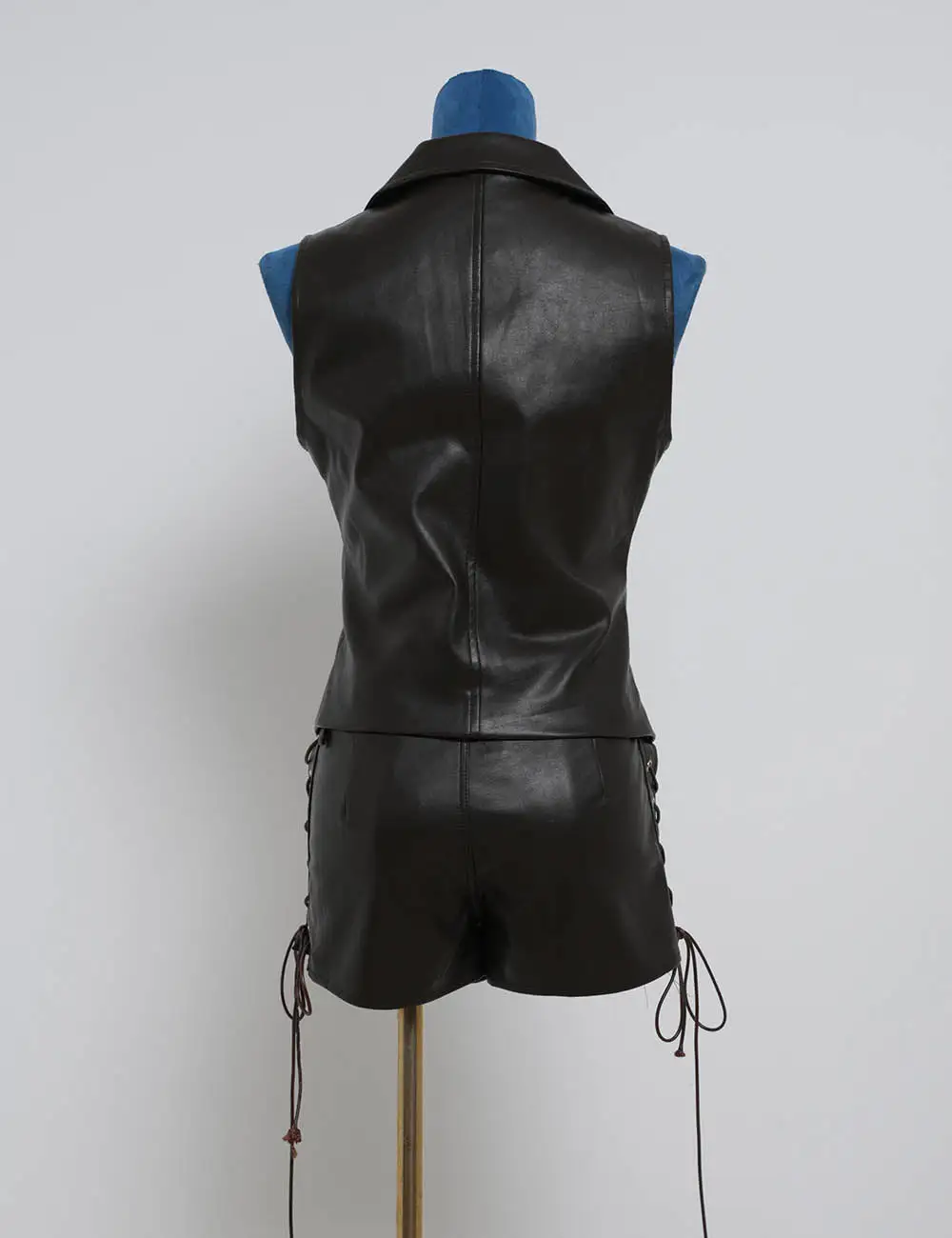 Street Chic Zip Up Faux Pu V Neck Sleeveless Vest