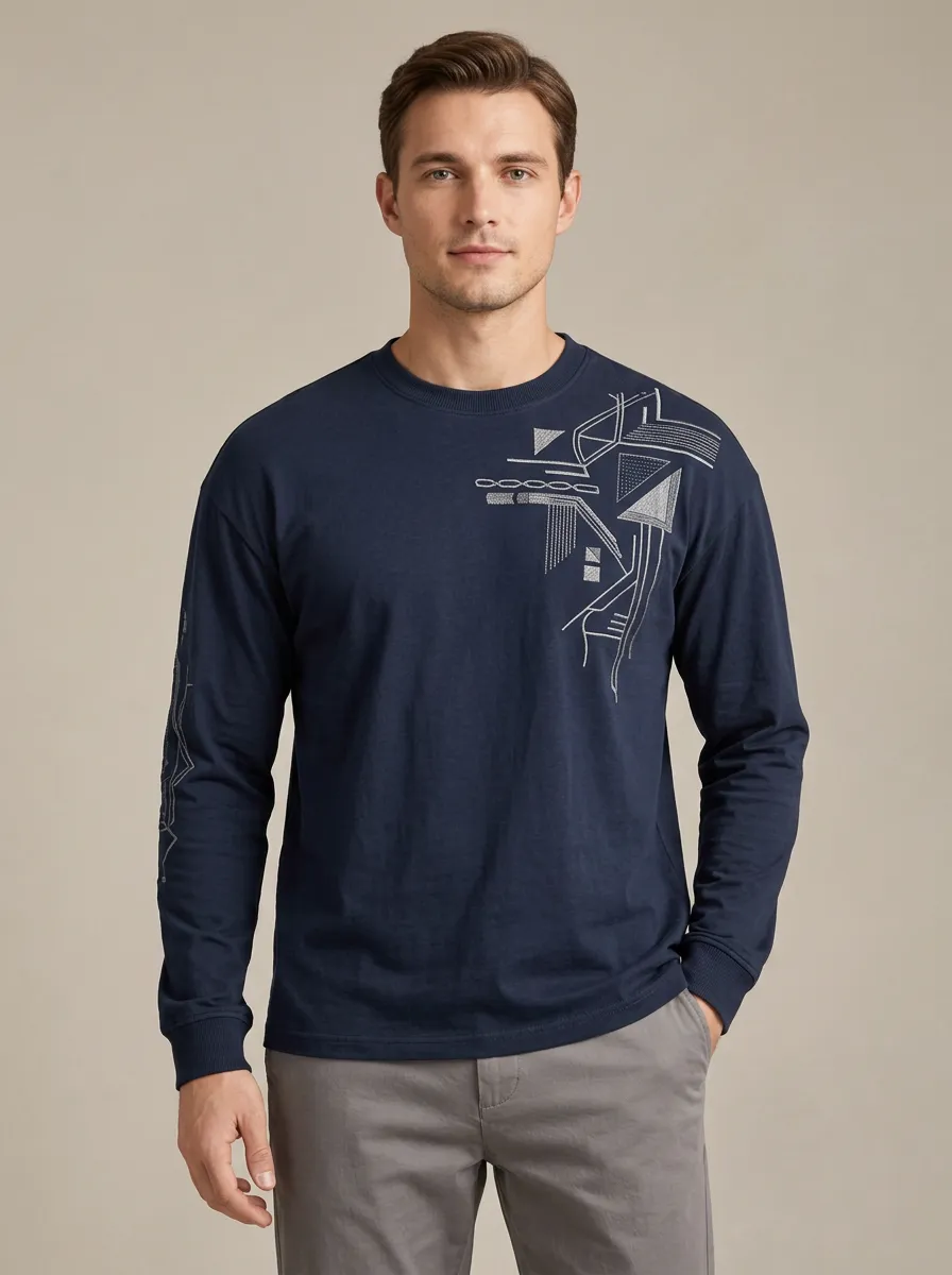 Men's Clean Look Subtle Long Sleeve Top