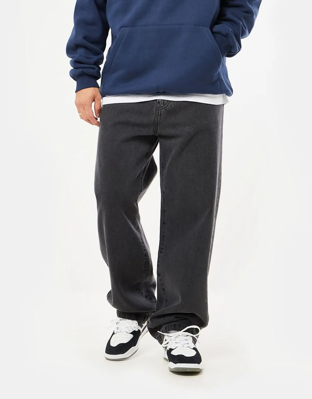 Everyday Heavy Stone Washed Loose Tapered Four Pocket Denim Jeans